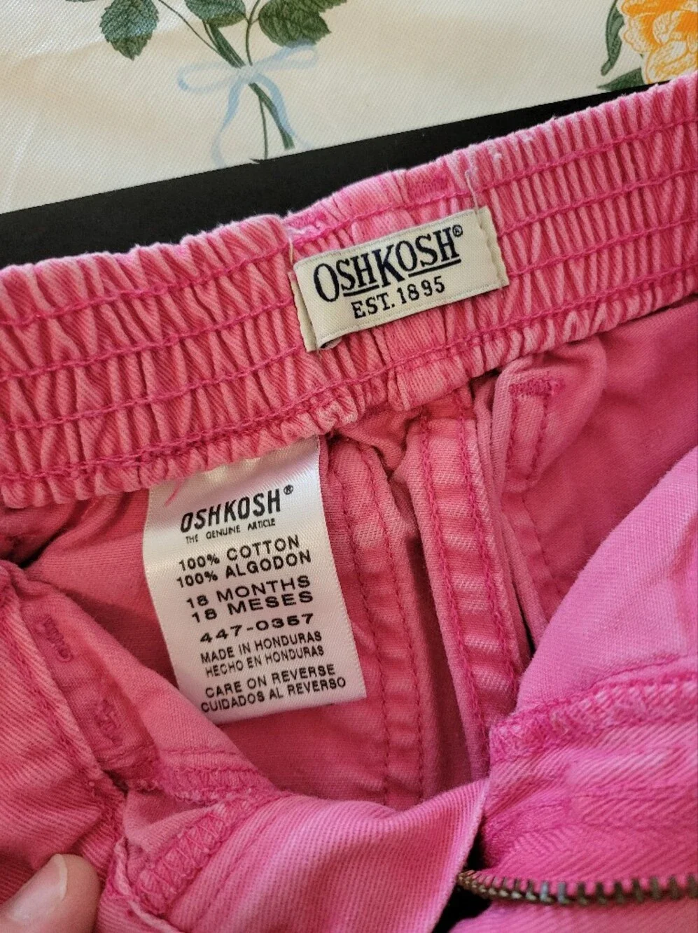 OshKosh B'gosh Pink Floral Embroidered Girls' Jogger Pants